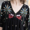 Cotton Top with Embroidery Work - Black