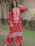 Rayon Cotton Top and Pant with Chikankari Work Red