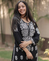 Rayon Cotton Top and Pant with Chikankari Work Black