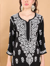 Rayon Cotton Top and Pant with Chikankari Work Black