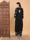 Rayon Cotton Top and Pant with Chikankari Work Black