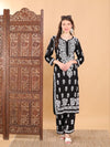 Rayon Cotton Top and Pant with Chikankari Work Black