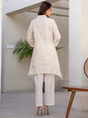 Off-White Hand Brush Printed A-Line Kurta Pant Set