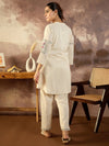 Co-ord Set Khadi Cotton with Embroidery Work- Soft Ivory