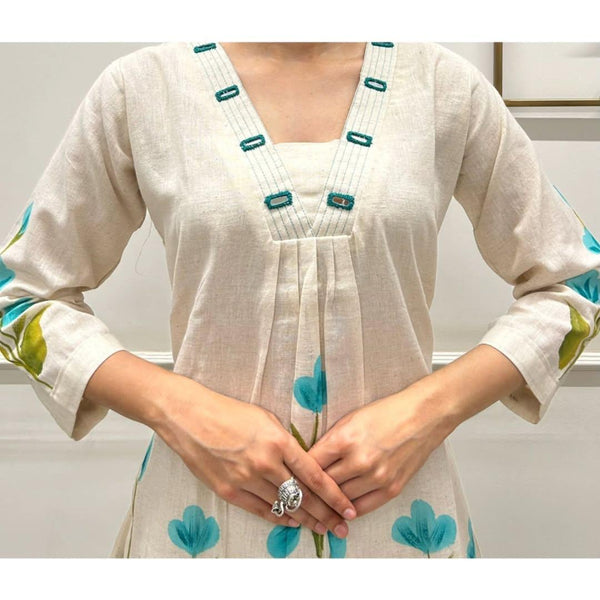 Brush Print Co-ord Set - Off White