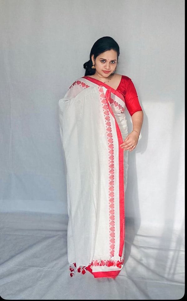 Heart Weaving Soft Cotton Sarees