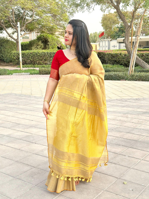 Tissue Linen Sarees