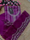 Elegant Muslin Kurta Set in Stunning Purple with Traditional Badhni Print