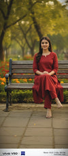 Slub cotton 2pc kurti set