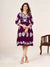 Frill and Flare Midi Dress with Lakhnavi Work-Wine Red