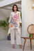 Off-White Hand Brush Printed A-Line Kurta Pant Set