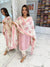 Zig Zag Print Suit with Flowers Print Pant&MulMul Dupatta