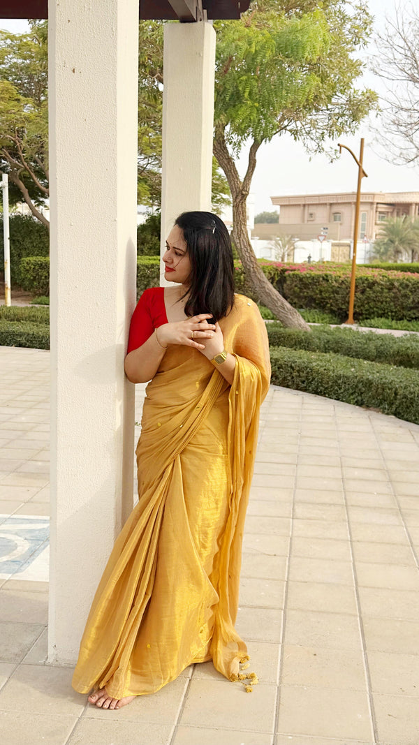 Tissue Silk Sequins Weaving Sarees