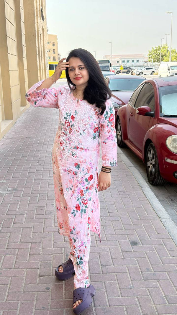 Mul Mul Cotton Chikankari Work